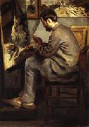 Auguste renoir frederic Bazille oil